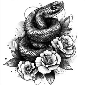 shadow-snake-tattoo – tattoo design ideas free ai generated – thin-script – for-palm – Gallery: snakes-inkby-ai