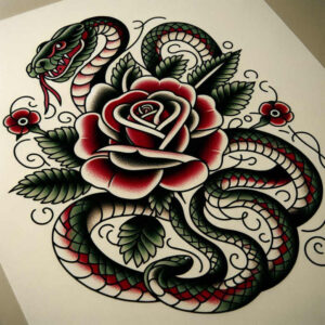 snakes tattoo design ideas ultra-detailed negative space for upper arm