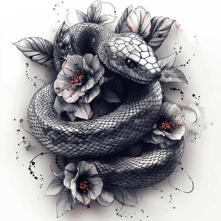 snakes tattoo design ideas vivid gradients no background stands for resilience