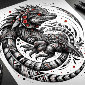 expression-sobek-tattoo-silence-for-foot – tattoo design ideas free ai generated – Gallery: sobek-inkby-ai