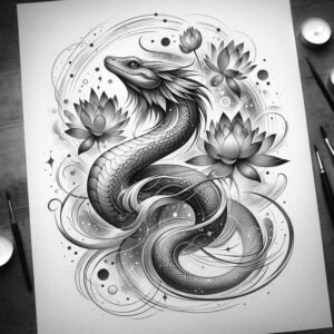 war-motif-sobek-tattoo-spectral-for-shin – tattoo design ideas free ai generated – Gallery: sobek-inkby-ai