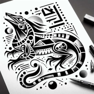 protection-god-sobek-tattoo-supernatural-for-upper-thigh – tattoo design ideas free ai generated – Gallery: sobek-inkby-ai