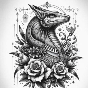 fertility-god-sobek-tattoo-horror-for-side-torso – tattoo design ideas free ai generated – Gallery: sobek-inkby-ai