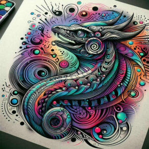 fire-motif-sobek-tattoo-petrified-for-upper-chest – tattoo design ideas free ai generated – Gallery: sobek-inkby-ai