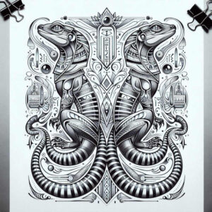 contour-sobek-tattoo-despair-for-shoulder – tattoo design ideas free ai generated – Gallery: sobek-inkby-ai
