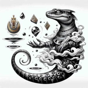 contour-sobek-tattoo-grotesque-for-full-back – tattoo design ideas free ai generated – Gallery: sobek-inkby-ai