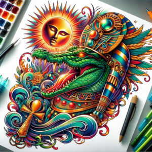 life-god-sobek-tattoo-for-men-empty-for-foot – tattoo design ideas free ai generated – Gallery: sobek-inkby-ai