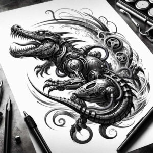 mythology-sobek-tattoo-night-terror-for-forearm – tattoo design ideas free ai generated – Gallery: sobek-inkby-ai
