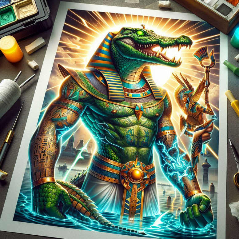 protection-symbol-sobek-tattoo-ghostly-for-neck – tattoo design ideas free ai generated – Gallery: sobek-inkby-ai