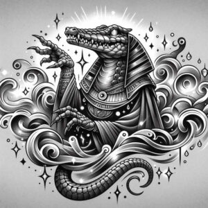 protection-symbol-sobek-tattoo-spine-chilling-for-spine – tattoo design ideas free ai generated – Gallery: sobek-inkby-ai