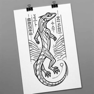 egyptian-god-tattoo-twisted-for-lower-chest – tattoo design ideas free ai generated – Gallery: sobek-inkby-ai