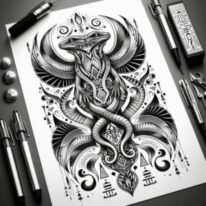 ornamental-sobek-tattoo-grim-for-back – tattoo design ideas free ai generated – Gallery: sobek-inkby-ai