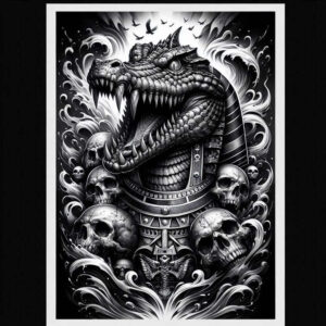 water-god-tattoo-whispering-for-upper-arm – tattoo design ideas free ai generated – Gallery: sobek-inkby-ai