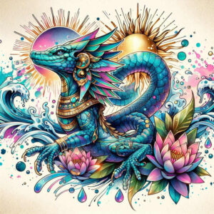 sobek tattoo design ideas realistic shadowing divine strength stands for resilience
