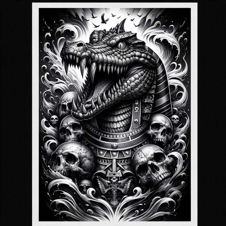 sobek tattoo design ideas vivid hallucination Egyptian protector for lower leg