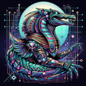 sobek tattoo design ideas Realism transparent layer mythic beast embodying courage