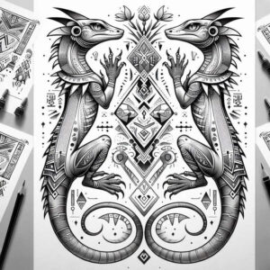 sobek tattoo design ideas high-key predator symmetry for side torso