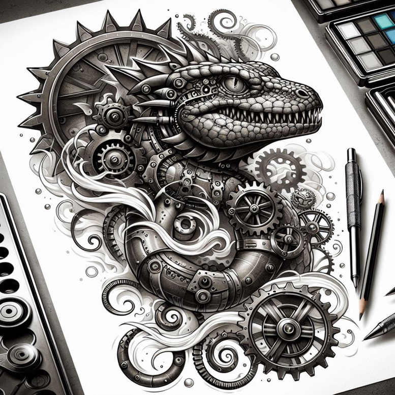 sobek tattoo design ideas Realism digital realism protective beast resilience and power