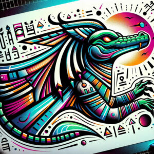 sobek tattoo design ideas Surrealism subconscious themes reptilian strength for upper arm