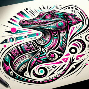 sobek tattoo design ideas Realism natural look reptilian strength symbolising resilience