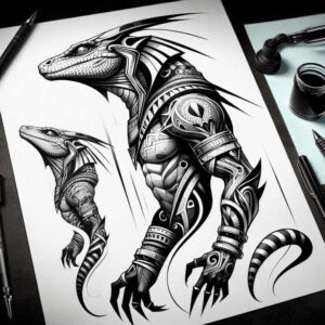 sobek tattoo design ideas Realism detailed rendering sacred Nile symbol of perseverance