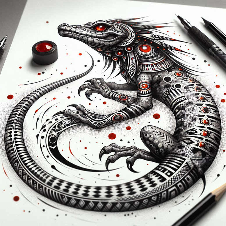 sobek tattoo design ideas abstract scale power meaning courage