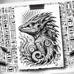 shadow-sobek-tattoo-witchcraft-for-knee – tattoo design ideas free ai generated – Gallery: sobek-inkby-ai