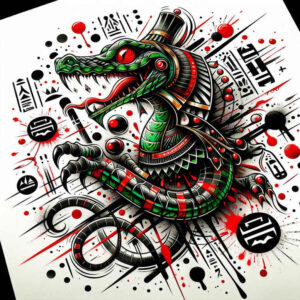 ornamental-detail-sobek-tattoo-reflection-for-triceps – tattoo design ideas free ai generated – Gallery: sobek-inkby-ai