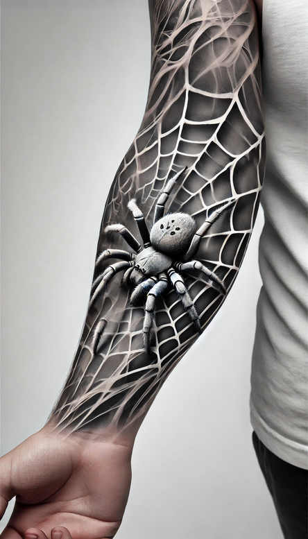 shaded-spider-tattoo-cobweb-for-back-shoulder – tattoo design ideas free ai generated – Gallery: spiders-inkby-ai