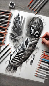 stairs tattoo design ideas Surrealism blurred boundaries symbolic motion for foot