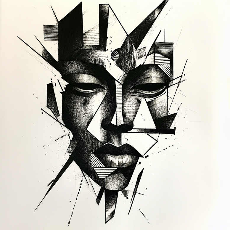 surrealistic-characters tattoo design ideas minimal paradox person for palm