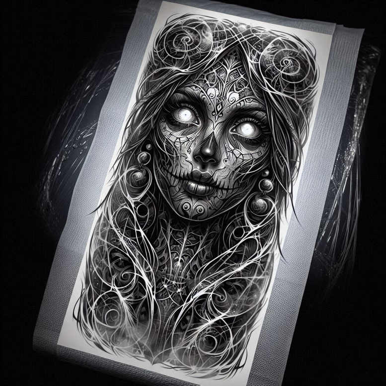 surrealistic-characters tattoo design ideas high-key vivid soul for outer arm
