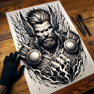 thor tattoo design ideas matte-finish storm force for spine