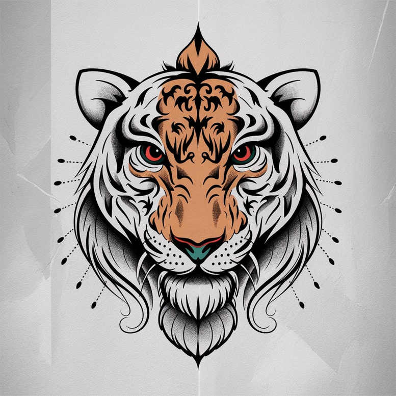 tigers tattoo design ideas solid fill spirit of hunt perseverance and power