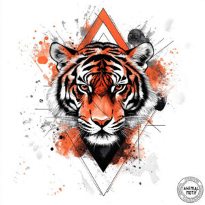 tiger-symbolism – tattoo design ideas free ai generated – realism-clean-lines – for-calf – Gallery: tigers-inkby-ai