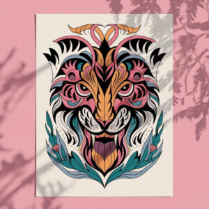 tiger-with-geometric-detail – tattoo design ideas free ai generated – realism-refined-highlights – for-foot – Gallery: tigers-inkby-ai