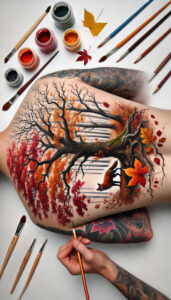 trees tattoo design ideas enhanced shading ancient wood for elbow
