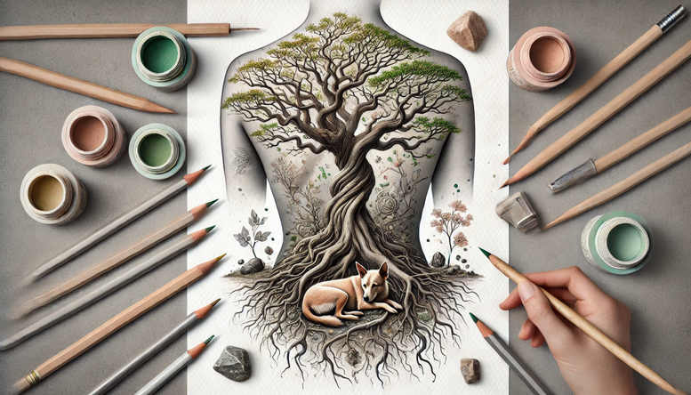 trees tattoo design ideas Surrealism symbolic canopy spread perseverance and power