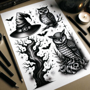 trees tattoo design ideas Realism natural tones tree symmetry for knee