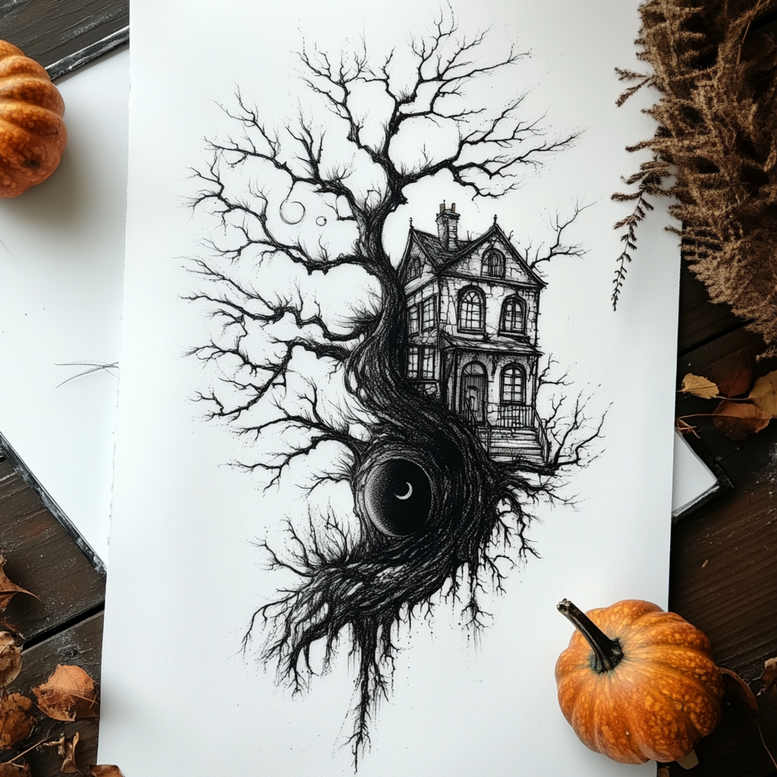 tree-with-expression-neotraditional-detailed-linework-for-spine – tattoo design ideas free ai generated – Gallery: trees-inkby-ai