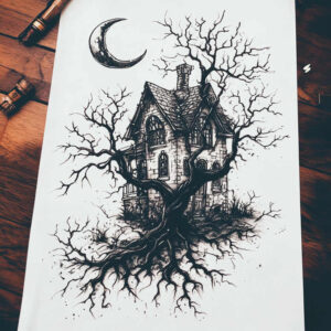 tree-spiritual-motif-surrealism-translucent-layers-for-full-back – tattoo design ideas free ai generated – Gallery: trees-inkby-ai