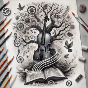 tribal-tree-surrealism-hyperreal-for-lower-thigh – tattoo design ideas free ai generated – Gallery: trees-inkby-ai
