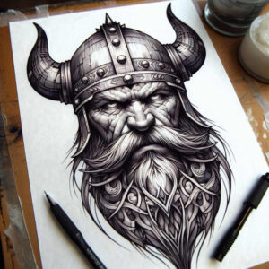 viking-tattoo-shadowy-for-lower-back – tattoo design ideas free ai generated – Gallery: vikings-inkby-ai