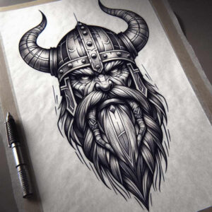shaded-warrior-tattoo-noir-for-temple – tattoo design ideas free ai generated – Gallery: vikings-inkby-ai