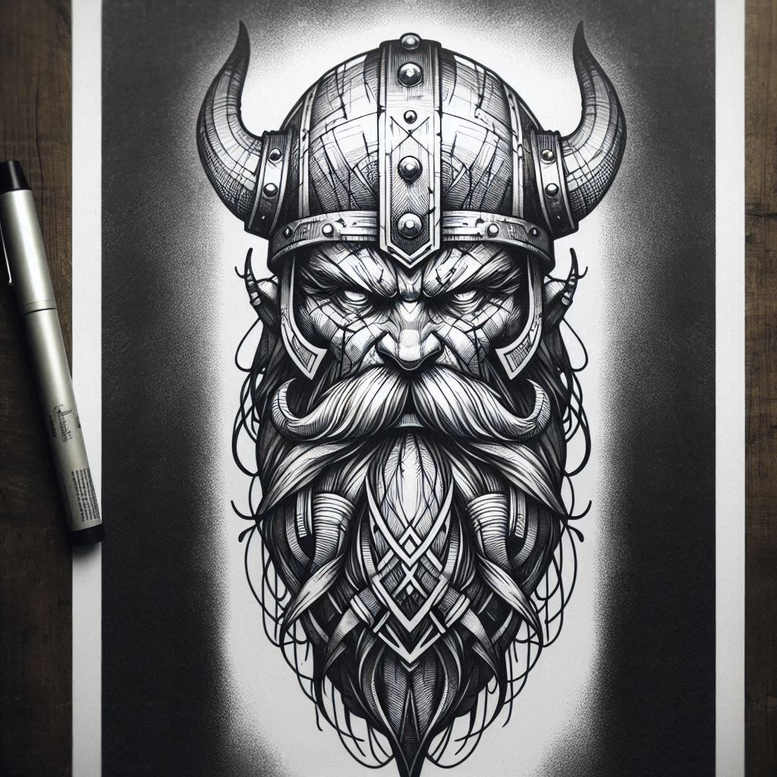 vikings tattoo design ideas Surrealism translucent layers norse soul symbolising endurance