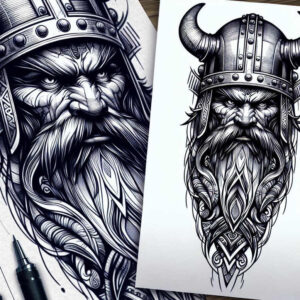 vikings tattoo design ideas illustrative style viking might for upper chest