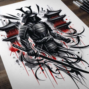 ornamental-ninja-tattoo-surrealism-hyperreal-for-side – tattoo design ideas free ai generated – Gallery: warriors-asia-inkby-ai