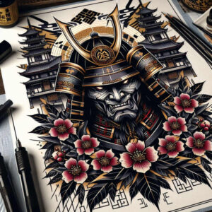 agility-motif-tattoo-realism-glowing-edges-for-back-shoulder – tattoo design ideas free ai generated – Gallery: warriors-asia-inkby-ai
