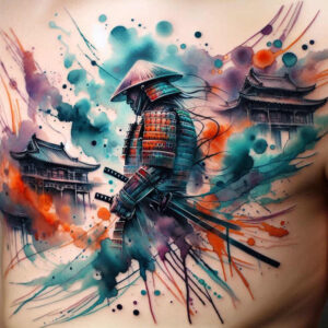 3d-effect-tattoo-neotraditional-modern-classic-for-collarbone – tattoo design ideas free ai generated – Gallery: warriors-asia-inkby-ai