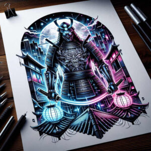 asian-warrior-tattoo-neotraditional-color-depth-for-chest – tattoo design ideas free ai generated – Gallery: warriors-asia-inkby-ai